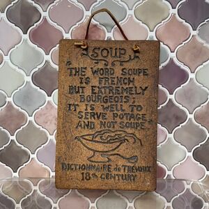 Vintage Folk Art Soup Quote Plaque – Victoria Littlejohn Ceramic Wall Decor